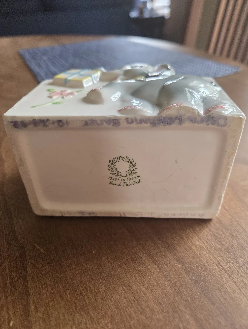 Vintage Made In Japan Ceramic Baby Elephant Flower Container